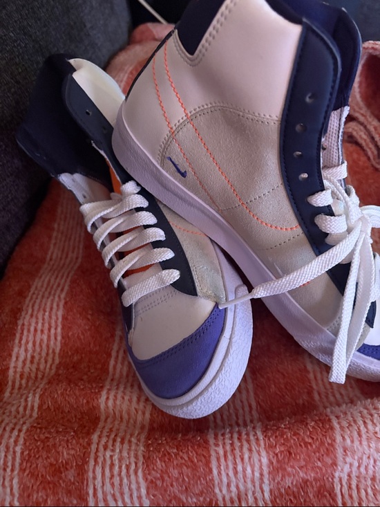 Nike Other - Nike High-Top Sneakers in White, Navy & Orange